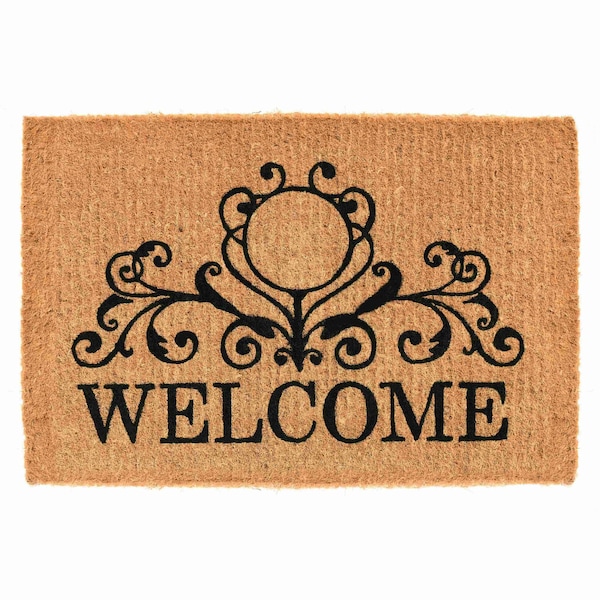 Calloway Mills Monogram Door Mat, Black, Natural, 18 in W x 30 in L 102561830N - main
